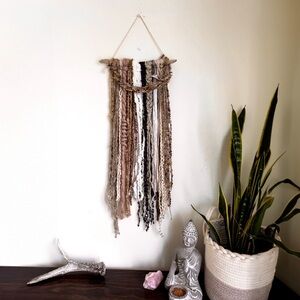 HANDMADE Boho Inspired Fibre Wall Hanging Macrame Home Decor Art Fabric Wool